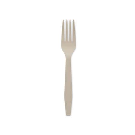 Pactivcorp Pactiv, EARTHCHOICE PSM CUTLERY, HEAVYWEIGHT, FORK, 6.88in, TAN, 1000PK YPSMFTEC